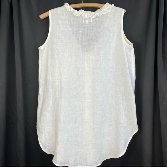 Vintage THE IRISH SECRET Linen Sleeveless Top tank ivory off white - Picture 11 of 15